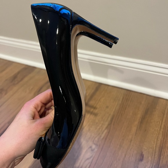 Ferragamo Patent Peep Toe Pumps - Picture 6 of 8